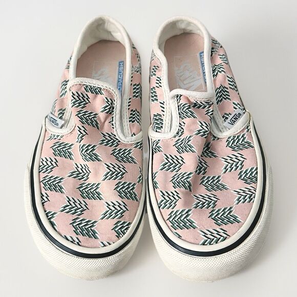 Vans Shoes - Vans Classic Slip-On Mod Checkerboard Pink Green Shoes Sneakers Ultracush Sz 5.5